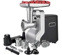 Zilan, Picadora de carne 9 en 1 | 2100W | 3 discos perforados | función reversible | accesorio para salchichas | accesorio para hornear | muchos accesorios | carne lobo | máquina eléctrica para