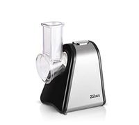 zilan z şekil - Cortador de verduras eléctrico con cuchillas de Acero inoxidable, 4 en 1, rascador de mandolina verduras frutas, 200W, Plateado y Negro