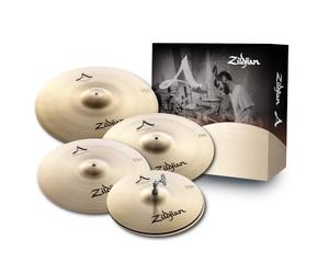 Zildjian A391 A Series Cymbal Box Set - 14" New Beat Hi-Hats, 16"/18" Medium Thin Crash, 21" Sweet Ride, 4 Paquetes