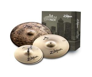 Zildjian ACITYP248 A Series City Cymbal Box Set - 12" New Beat Hi-Hats, 14" Crash, 18" Uptown Ride, Paquete de la ciudad