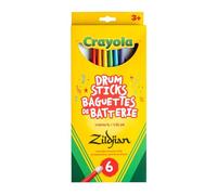 Zildjian Crayola Kids - Baquetas para niños, Paquete de 6 con Almohadilla