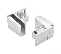 Zilimontt 1 par de bisagras de puerta de vidrio de cierre automático de aleación de zinc sin taladrar abrazadera sin marco (plateado)