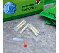 Zilimontt 100 bobinas luminosas de pesca, flotadores nocturnos fluorescentes para pesca, luz LED luminosa con flotador naranja, 2,9 mm (15 m de visibilidad) o 4,5 mm (35 m (4,5 mm)