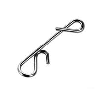 Zilimontt 100 clips giratorios de pesca de acero inoxidable, conector rápido sin nudo, tamaño S-XXL para pesca de agua dulce y salada, giratorios duraderos para (S)
