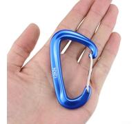 Zilimontt 12KN - Mosquetón de aluminio en forma de D para escalada, senderismo, camping, mochila, llavero, cierre de seguridad para deportes al aire libre, ligero, 22 g, 8 x 5 cm, color azul