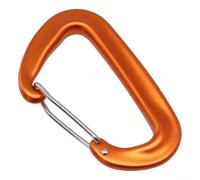 Zilimontt 12KN - Mosquetón de aluminio en forma de D para escalada, senderismo, camping, mochila, llavero, cierre de seguridad para deportes al aire libre, ligero, 22 g, 8 x 5 cm, color naranja