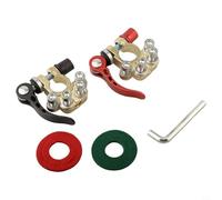 Zilimontt 2 conectores de terminal de batería de liberación rápida, conectores de cable de latón resistente de 4 vías de 12 V para coches, camiones, furgonetas, barcos, caravanas, con fusible en línea