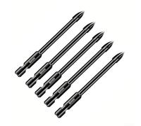 Zilimontt 5 brocas de carburo de 6 mm con vástago hexagonal para porcelana, mármol, cerámica, vidrio y ladrillo, diseño profesional de cabeza de lanza para una perforación suave y precisa