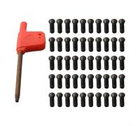 Zilimontt 50 tornillos Torx x 10 mm de acero para máquina herramienta de carburo de inserción de torno, soportes de herramientas de torneado con cabeza hexagonal y llave para CNC e industrial