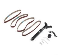 Zilimontt Accesorio de lijado para amoladoras angulares de 100 mm, kit de conversión de lijadora de cinturón de carpintería con correa de arena de metal, llaves y accesorios, compatible