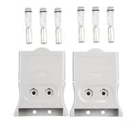 Zilimontt Accesorios de conector CA/CC de 3 pines 75A con terminales de cobre chapados en plata para enchufe, carcasa de PC ignífuga resistente, compatible con UPS, (75A-3P gris)