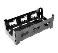 Zilimontt Acero al carbono para Camping Queso Melting Pot con 3 Configuración de calor de velas, diseño compacto y portátil para transporte y fusión consistente (negro)