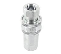 Zilimontt Acoplamiento hidráulico de conexión rápida ISO 7241-A de acero al carbono de liberación rápida con rosca hembra NPT 1/4 3/8 1/2 3/4 para agricultura, construcción, minería (para NPT-3/8)
