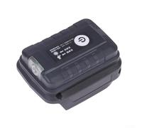 Zilimontt Adaptador de batería con luz LED para batería de herramienta eléctrica de iones de litio de 18 V, convertidor de salida dual USB 5V 2A compatible con Makita, cargador portátil para