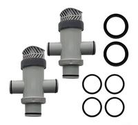 Zilimontt Adaptador de manguera tipo B de repuesto para Intex - Adaptadores de manguera de 1.25 a 1.5 pulgadas y válvulas de émbolo - Para bomba de filtro de piscina sobre el suelo - Válvula de
