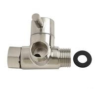 Zilimontt Adaptador de válvula desviadora de mano de 3 vías con conector divisor de latón macizo de montaje G1/2 para cambiar entre ducha y cabezales en S fijos o ducha de bidé (cepillado)