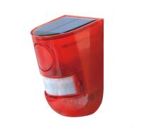 Zilimontt Alarma de seguridad alimentada por energía solar para exteriores con sensor de movimiento LED, sirena de 110 dB y luz estroboscópica intermitente, IP65 impermeable para jardín, patio, granja