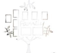 Zilimontt Árbol de fotos familiar Decoración de pared Marco de fotos acrílico Collage Galería de memorias Sala de estar Dormitorio Arte decorativo para el hogar Plata Oro 119 x 109 cm (Plata)