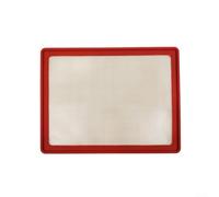 Zilimontt Bandeja de cocina de silicona con marco de metal, 42 x 32 cm, antiadherente, reutilizable, para hornear, asar a la parrilla (rojo)