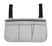 Zilimontt Bolsa de almacenamiento para reposabrazos de silla de camping con múltiples bolsillos y tira reflectante, bolsa organizadora lateral de algodón de poliéster duradero para sillas plegables