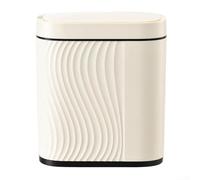 Zilimontt Bote de basura inteligente con tapa, automático, sensor de movimiento, táctil, blanco + negro, 2 galones, plástico, ovalado, texturizado/recubrimiento en polvo, 26.9 cm de largo x 14.0 cm de