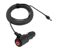 Zilimontt Cable CC con interruptor, cable de suministro de cargador de coche, 18 AWG, cobre puro, 12-48 V, negro y gris para 5 m, para coches, camiones, autobuses, barcos, ajuste de alta universalidad