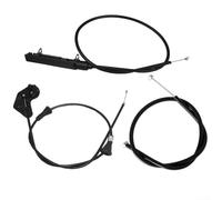 Zilimontt Cable de liberación de capó de motor delantero y trasero central para E46 320i 323i 325i 328i 330i 1999-2006 OEM 51238208442 Instalación de plástico metal negro