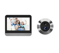 Zilimontt Cámara digital de mirilla para puerta con pantalla LCD a color de 4.3 pulgadas, 1080P HD gran angular 120° PIR detección de movimiento WiFi timbre inteligente