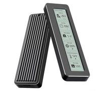 Zilimontt Carcasa M.2 SSD con pantalla LCD de 10 Gbps, USB 3.2, carcasa de disco duro externo de aluminio para 2242 2260 2280 para SATA NVME SSD