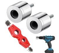 Zilimontt Cepillo de limpieza de tuberías de cobre para taladro, kit de cepillo de alambre de acero inoxidable de 15 mm y 22 mm con mango hexagonal, taladro eléctrico conectado limpiador de tubos de