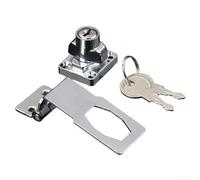 Zilimontt Cerrojo de aleación y cerradura de grapas con llave para puertas de gabinete, cajones, armarios y cajas de herramientas, tipo abierto para oficinas de gestión, almacenes y construcción (3