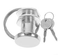 Zilimontt Cilindro de bloqueo manual de puerta de garaje con cordón de tracción y llave cruzada para puertas de persiana enrollable, cable de acero de 1,8 m, compatible con puertas de 25 a 45 mm de