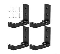 Zilimontt Colgador de pared de aluminio robusto, 4 ganchos plegables para una gestión óptima del espacio en tu hogar (negro)