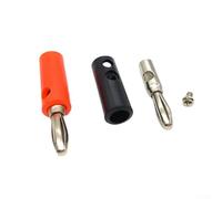 Zilimontt Conectores banana de 4 mm, 10 pares, conectores de cable de altavoz aislados tipo tornillo, terminales de cable de audio de nailon PA de aleación roja y negra para DVD TV