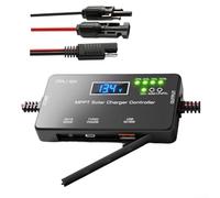Zilimontt Controlador de carga solar MPPT de 10 A de 12 V con USB-C PD de 20 W y salida de control de calidad de 18 W para batería de iones de litio de gel ácido y sistema de panel solar