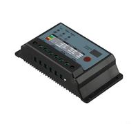 Zilimontt Controlador de carga solar PWM de doble celda, 10A, 20A, 30A, para sistemas de 12V y 24V, material ABS, pantalla LCD, modo de carga flotante de corriente constante directa (30A)