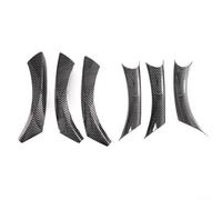 Zilimontt Cubierta para reposabrazos de panel de puerta interior de la serie 3 E90 E91 318 320 325, borde protector de textura de fibra de carbono ABS para manija de puerta de coche (grano de carbono)