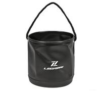 Zilimontt Cubo de pesca plegable para cebo vivo y almacenamiento de agua, 4.5 L para contenedor redondo plegable de EVA con cierre de cordón, correa de hombro ajustable, (negro)