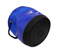 Zilimontt Cubo de pesca plegable para cebo vivo y almacenamiento de agua, 4.5 L para contenedor redondo plegable de EVA con cierre de cordón, correa de hombro ajustable, (azul)