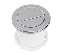 Zilimontt Doble manguera doble descarga neumática Pulsador redondo cromo Cisterna de inodoro Panel de control de tanque de agua operado por aire para baño 84mm (plata)