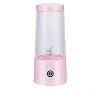 Zilimontt Exprimidor portátil recargable con capacidad de 400 ml y cuchillas de acero inoxidable, cuerpo de vidrio de borosilicato alto, diseño ligero para batidos y zumos de frutas