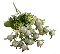 Zilimontt Flores artificiales de crisantemo en diseño realista de la vista para arreglos florales de boda, decoración del hogar, accesorios de fotografía, material de tela, 14 x 33 cm, (blanco)