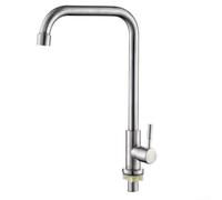 Zilimontt Grifo para fregadero de cocina, acero inoxidable 304, mango de palanca única, boquilla alta, montaje en encimera, núcleo de válvula de cerámica sedal, diseño a prueba de goteo