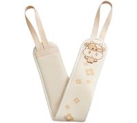 Zilimontt Guante de limpieza de espalda de doble cara para baño, toalla de baño de algodón con correas de meter, 22 x 13 x 1 cm, blanco, ajuste higiénico y cómodo para hombres y mujeres (toallas de