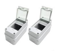 Zilimontt Juego de 2 cajas de distribución de energía de 3 vías, IP65 resistentes a la intemperie para riel DIN, cajas eléctricas de pared ABS para circuito interior y exterior