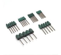 Zilimontt Juego de 30 ruedas de molienda de goma para herramientas giratorias, rebabas de pulido montadas con vástago de 1/8 pulgadas, puntos abrasivos de cabeza cónica surtidos en 4 mm a 12 mm de