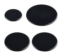 Zilimontt Juego de 4 fundas para quemadores de gas de hierro y aluminio de 55 mm, 75 mm, 100 mm, compatible con quemadores SABAF, piezas de repuesto para estufas de cocina, diseño cóncavo plano negro