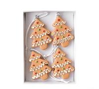 Zilimontt Juego de colgantes de resina navideña que incluye dulces de galleta y formas temáticas para colgar en árboles de Navidad, paredes o chimeneas (árbol de Navidad)