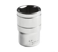 Zilimontt Juego de llaves de vaso profundo de 6 puntos de 17 mm, 19 mm, 21 mm, acero al cromo vanadio, herramienta manual de grado profesional para llave de trinquete con barra de extensión apretada