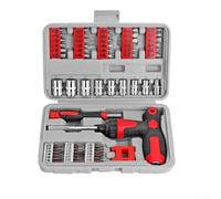 Zilimontt Juego de llaves de vaso telescópicas de trinquete con kit de 61 puntas para Torx Hex Star Cross tipo U Y, barra de extensión flexible, accionamiento ranurado, rojo